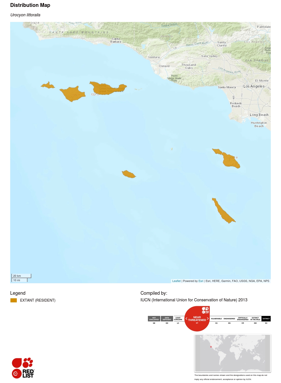 (Island fox range map)