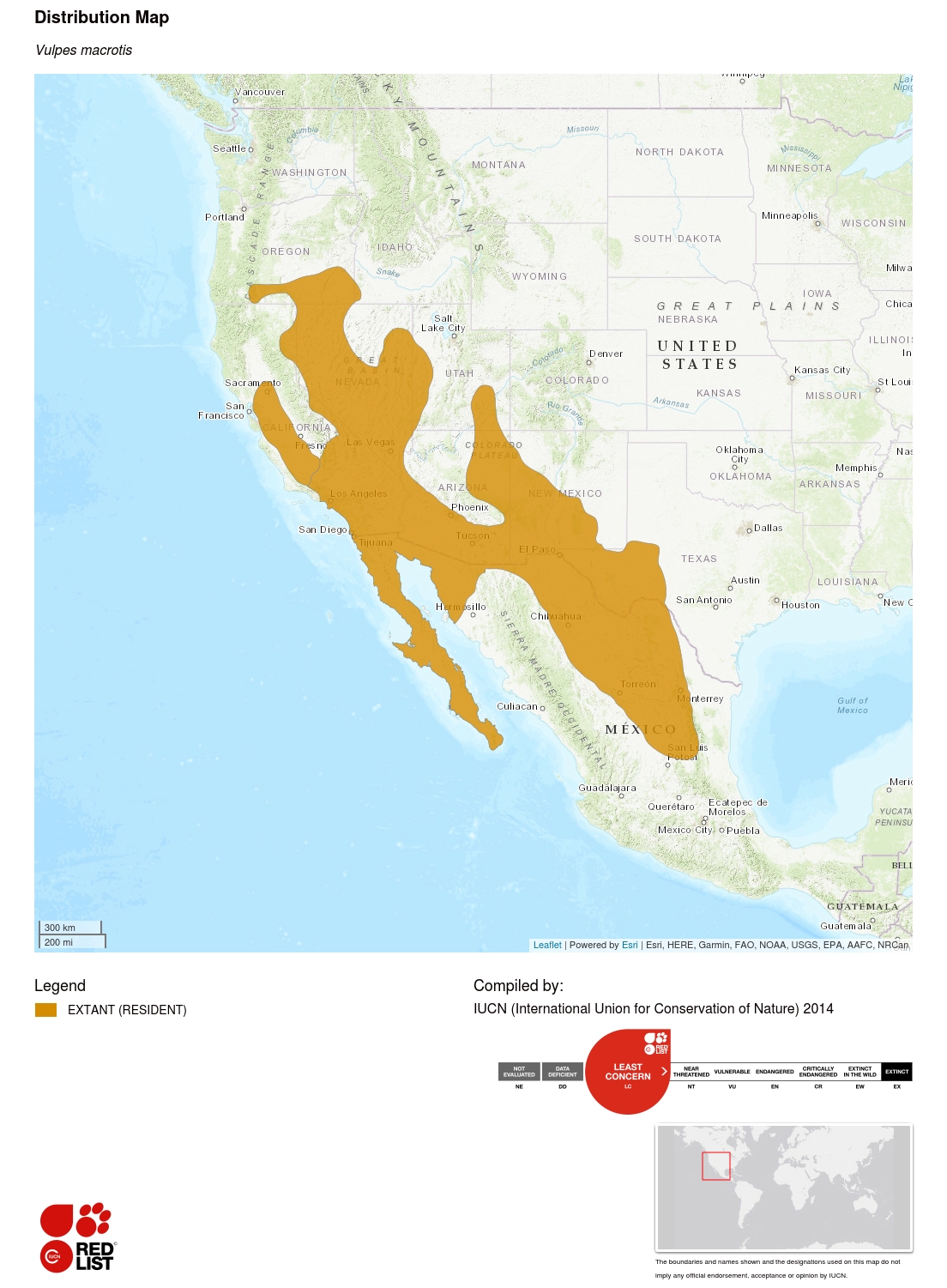 (Kit fox range map)